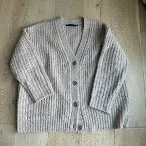 Jenni Kayne Beige Ribbed Cardigan